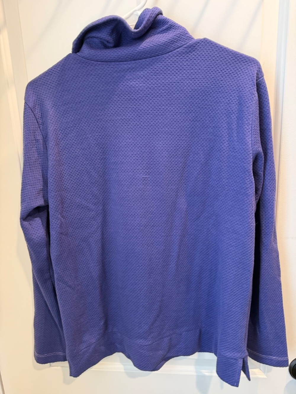 wool& cowl neck top, size M, purple with pink drawstring - Picture 4 of 4